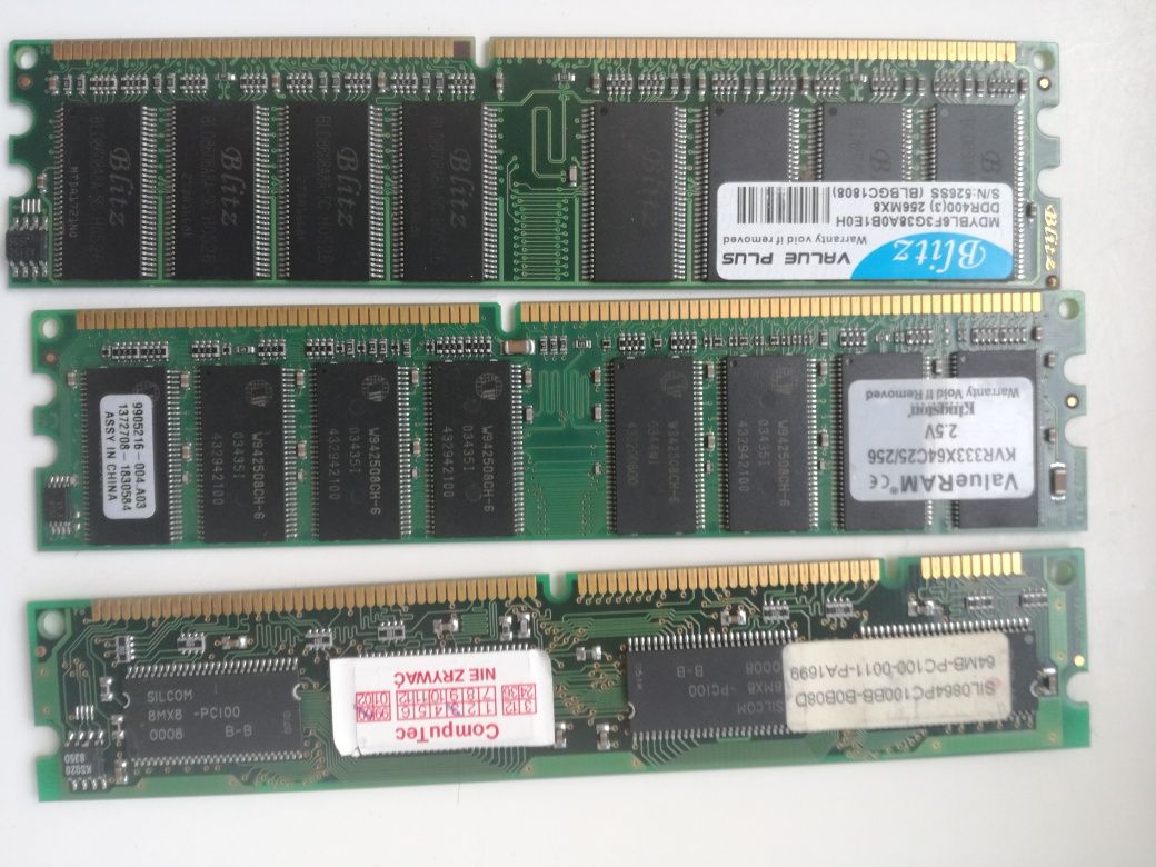 Pamięć sdram i ddr różne tak jak na fotografii 19 szt
