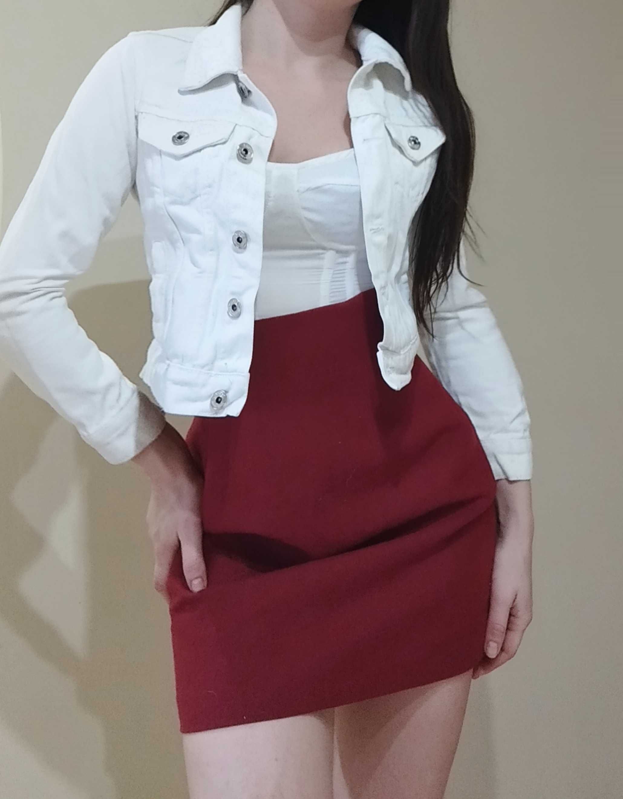 crop top kurtka jeansowa krótka Jennyfer XXS