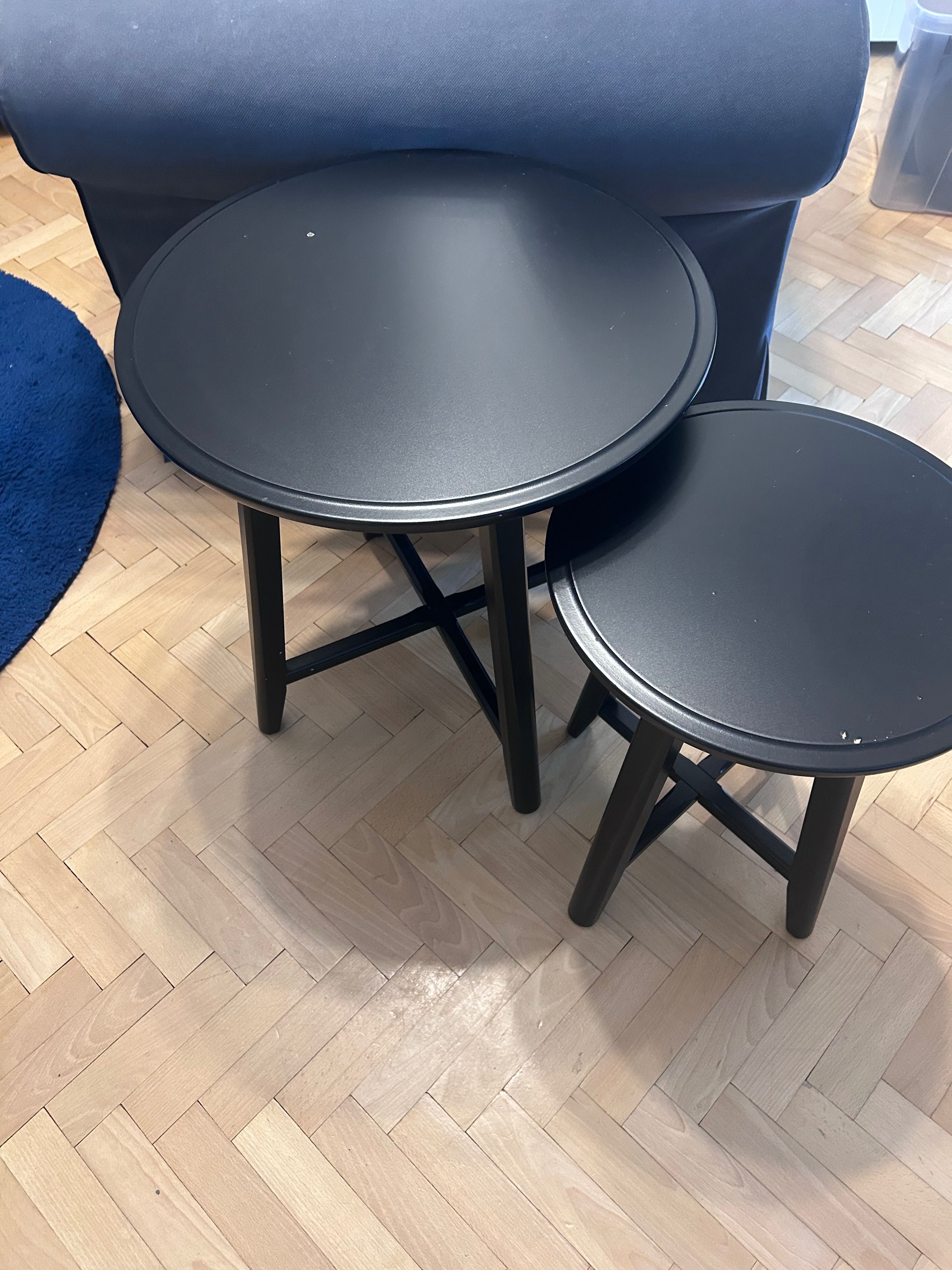 Ikea KRAGSTA 2 stoliki czarne stół stolik