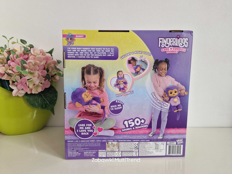 Maskotka interaktywna,Fingerlings Małpka lalka