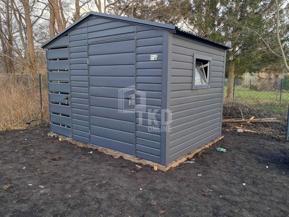 Schowek domek ogrodowy 2,2x2m + wiata 0,8m + drzwi okno  dach TKD361