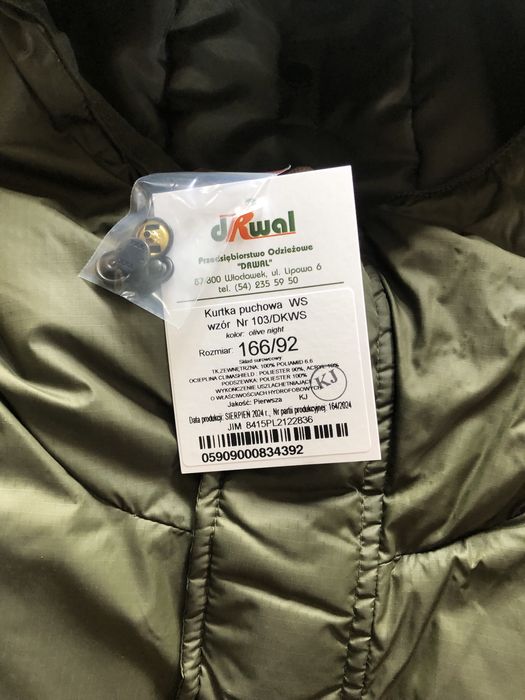 Kurtka puchowa drwal 103/dkws roz S 166/92 nowa