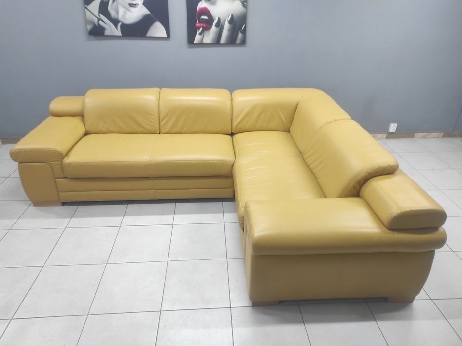 Шкіряний розкладний диван 275х215 см! Кожаный уголок