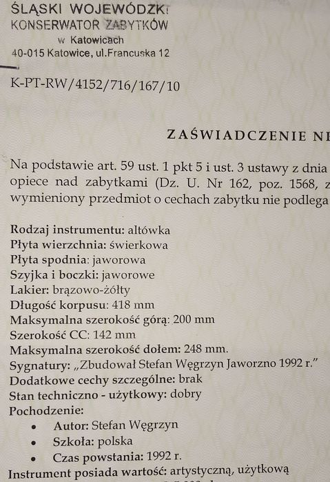 Altówka-stan bardzo dobry