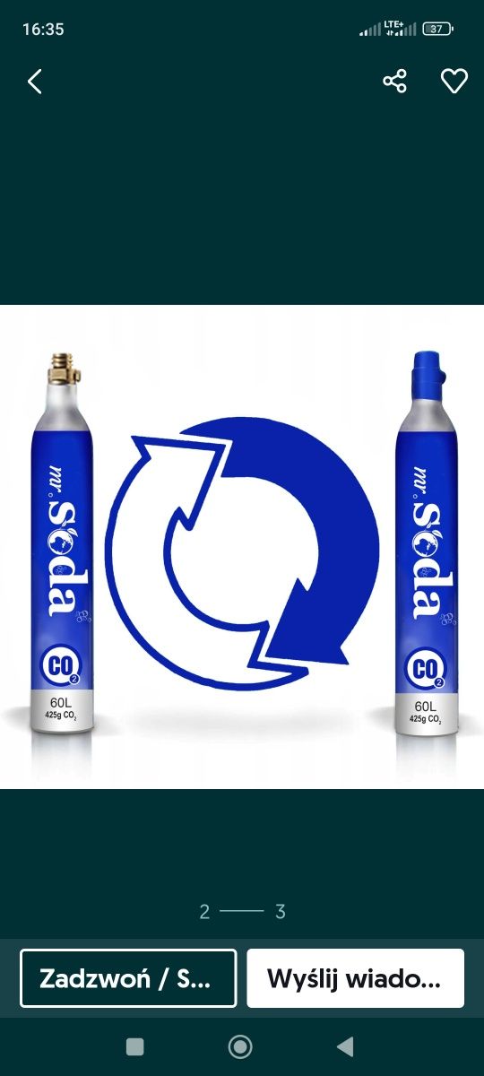 Wymiana Różowa Butla quick connect nabój CO2 sodastream soda stream