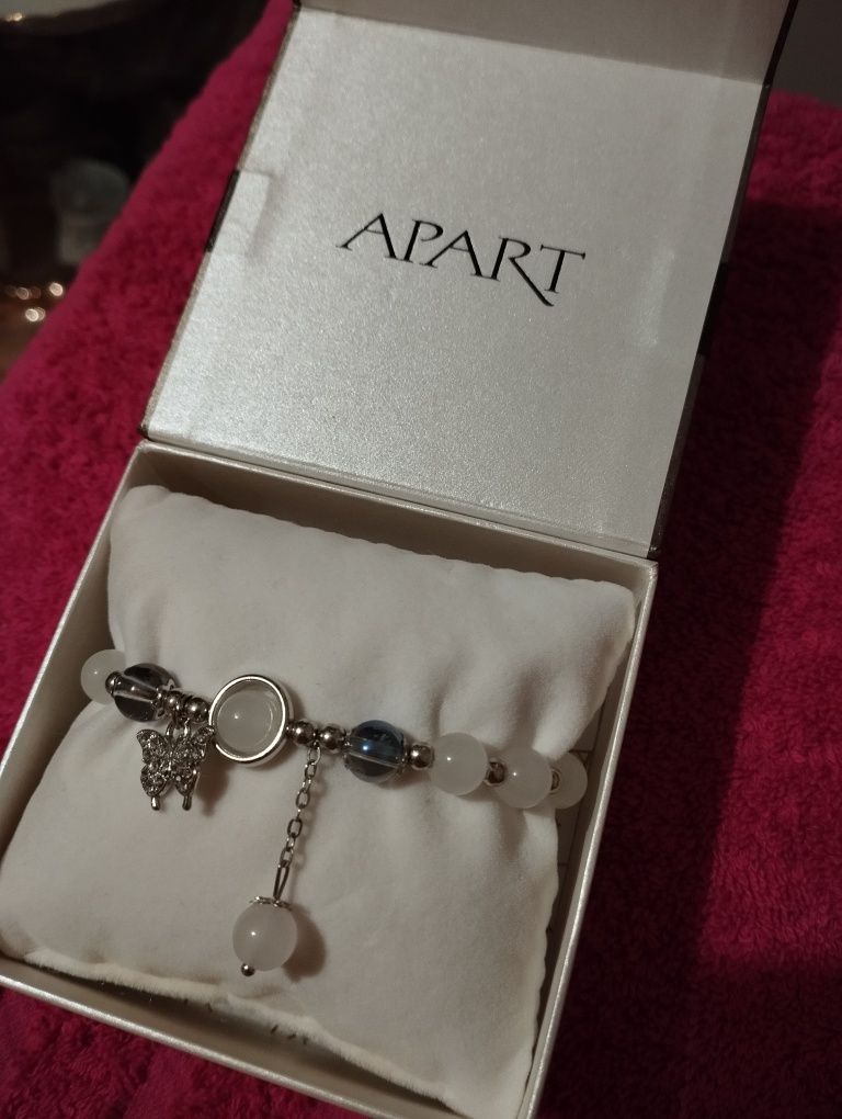 Bransoletka minerały  kwarc mleczny opal  kamienie Apart