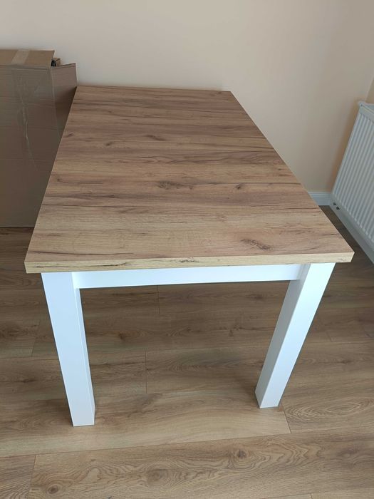 Stół rozkładany 140x80 dąb, biały