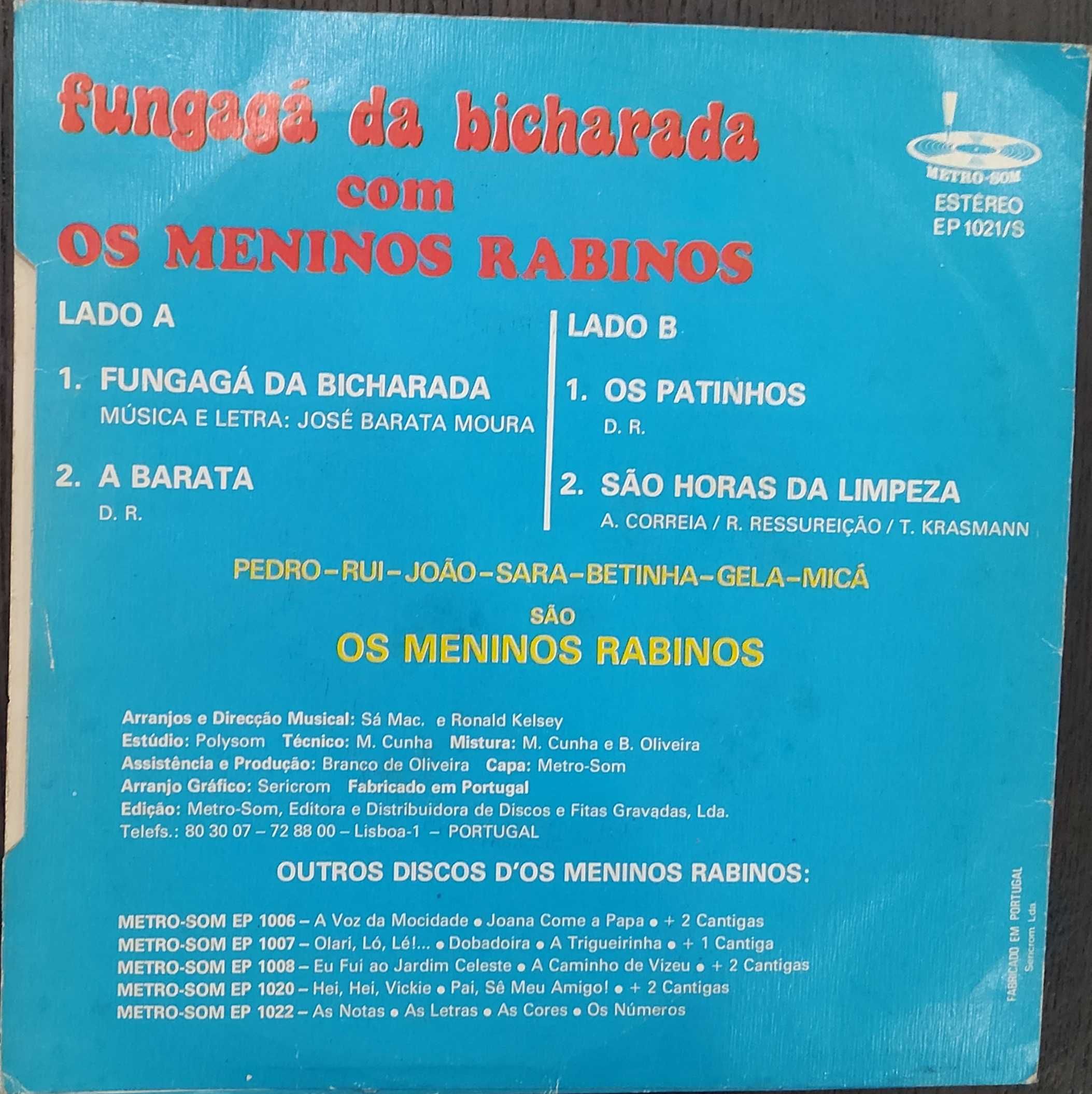 Vinil Single - Os Meninos Rabinos - Fungagá da Bicharada