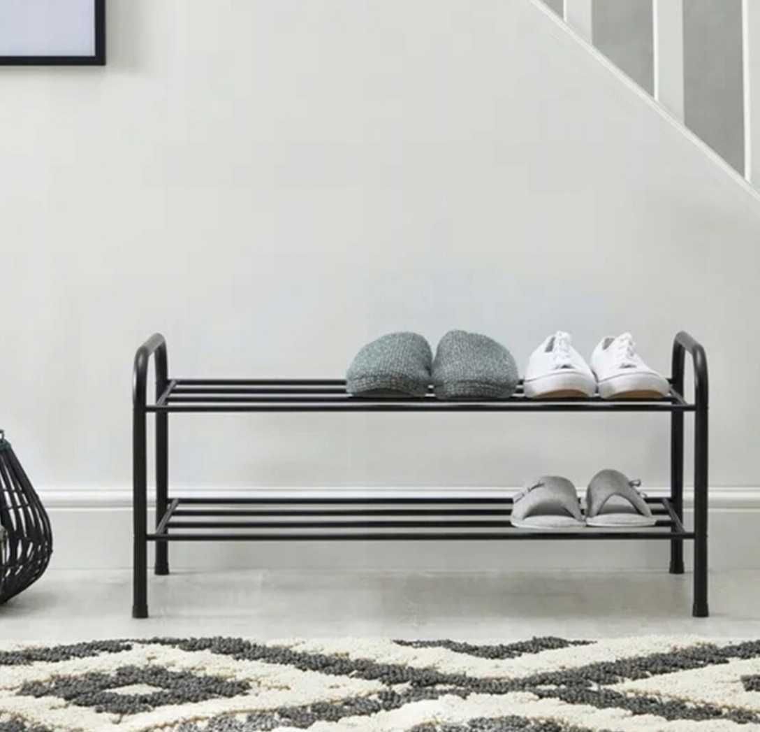 PÓŁKA NA BUTY obuwie ubrania rzeczy stojak 2 poziomy metalowa