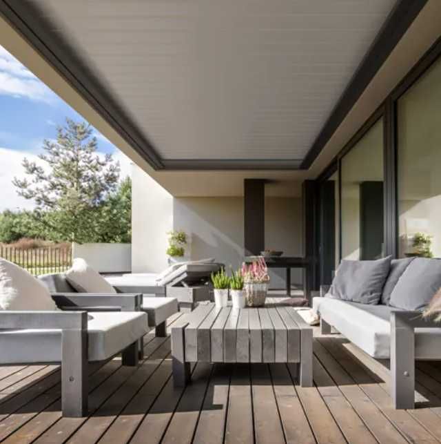 Pergola na taras zwijana,Pergole tarasowe zwijane, Zadaszenie tarasu