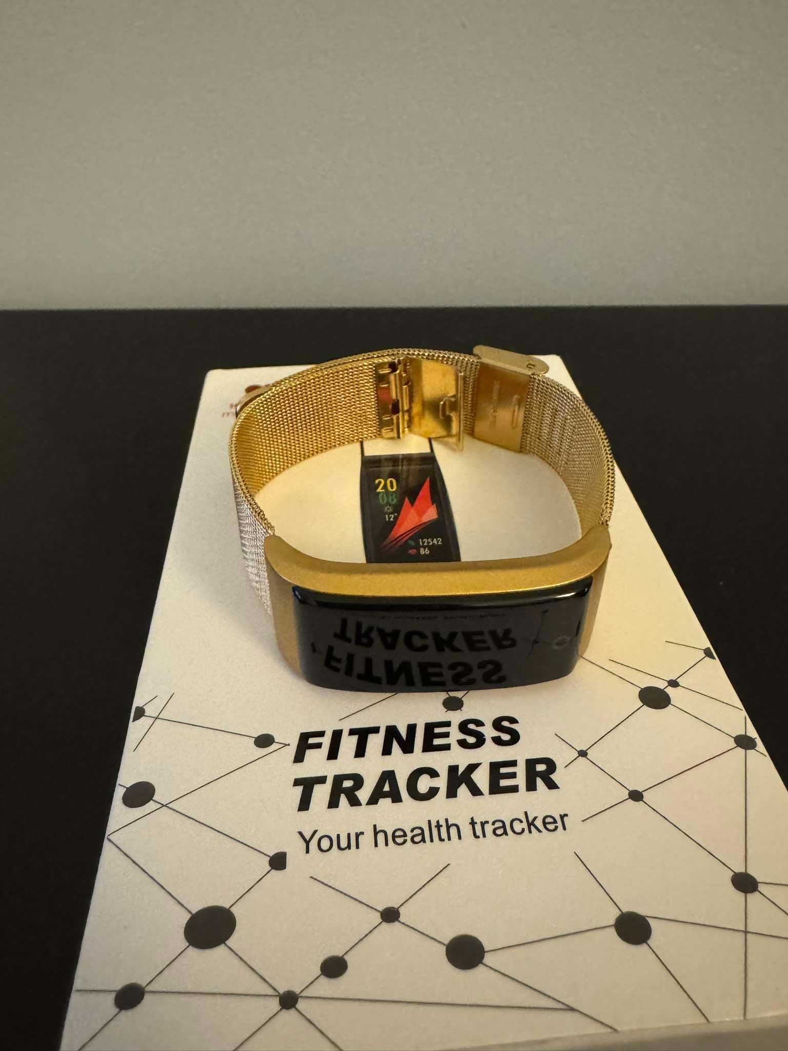 Smart band fitness tracker złoty