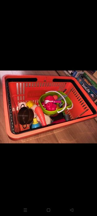 Zestaw zabawkowe jedzenie koszyki