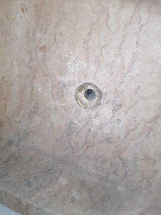 Lava-Loiças rústico em pedra Lioz e mármore - Vintage