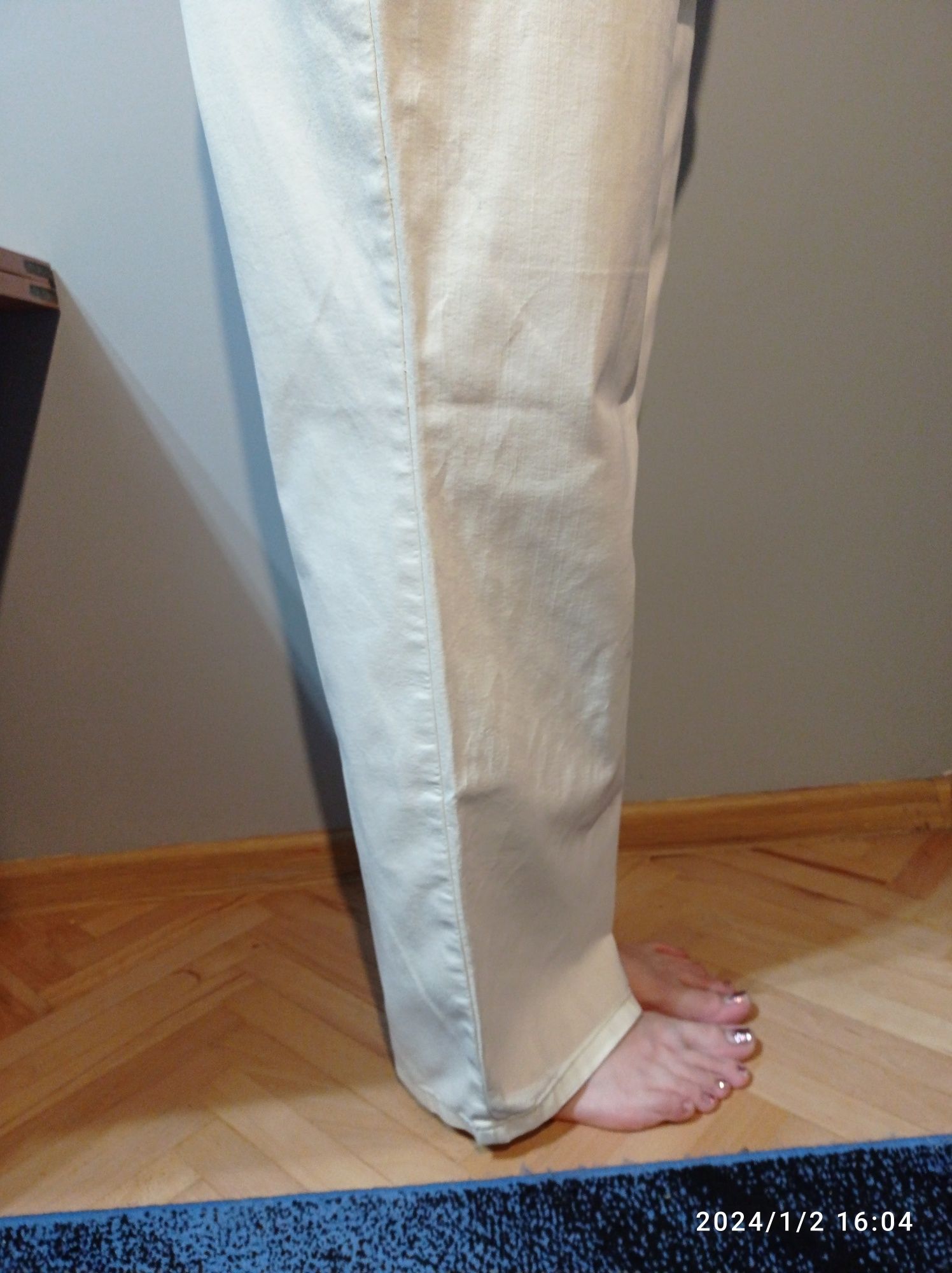 Spodnie 20 4xl 48 jeansy straight kolorowy cienki miękki dżins Ascari