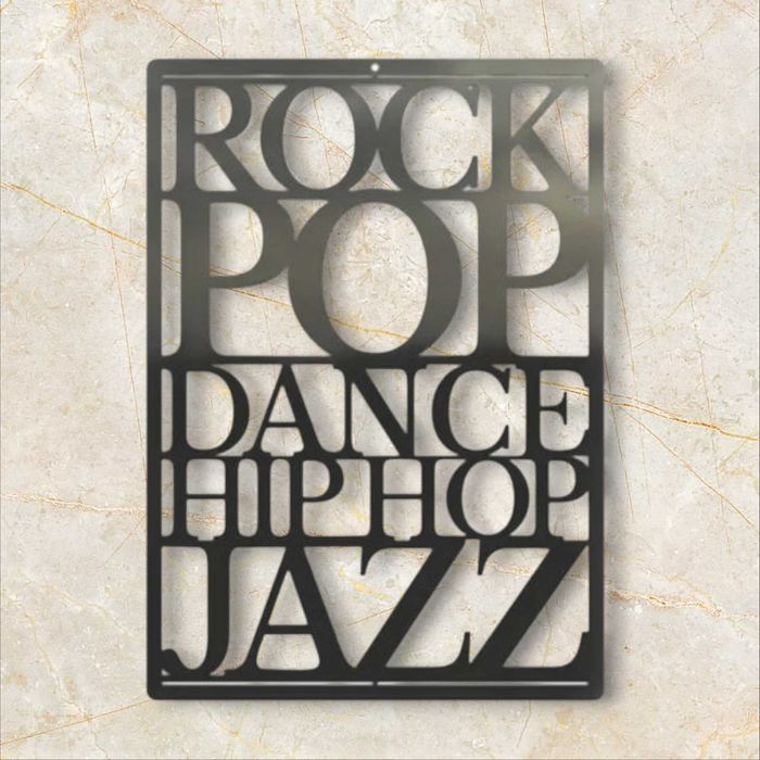 Metalowa dekoracja ścienna music