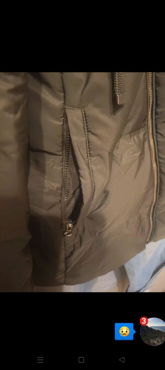 Zara, kurtka khaki w rozmiarze 2XL.