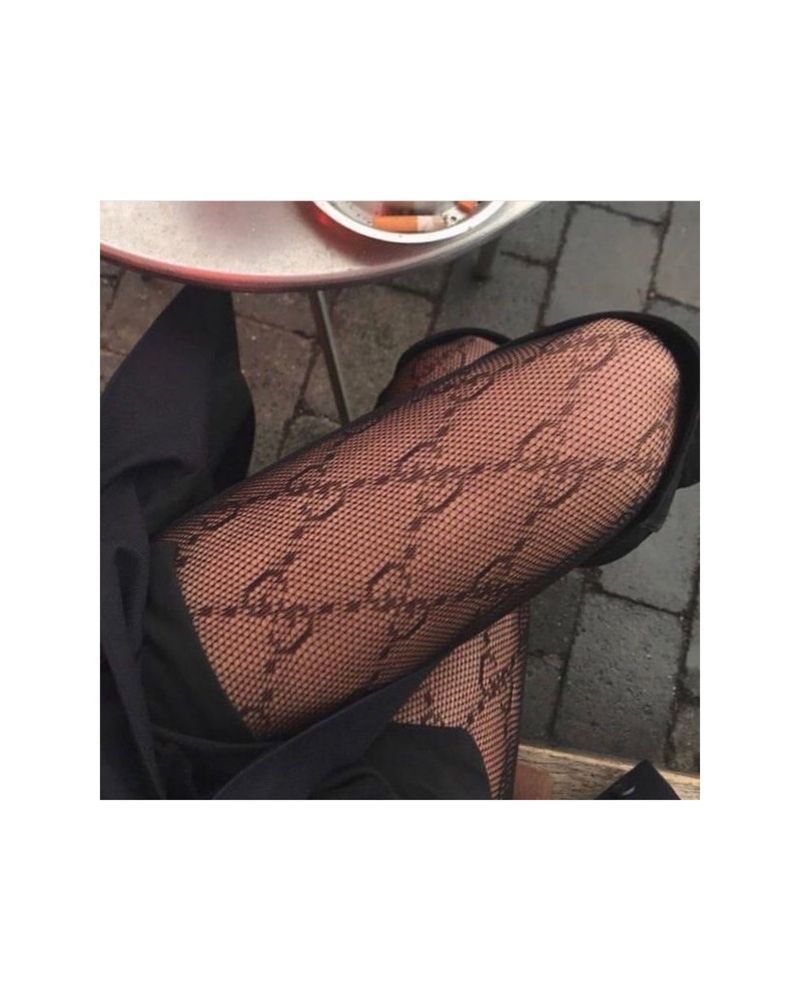 Rajstopy GG Gucci czarne kabaretki S M L