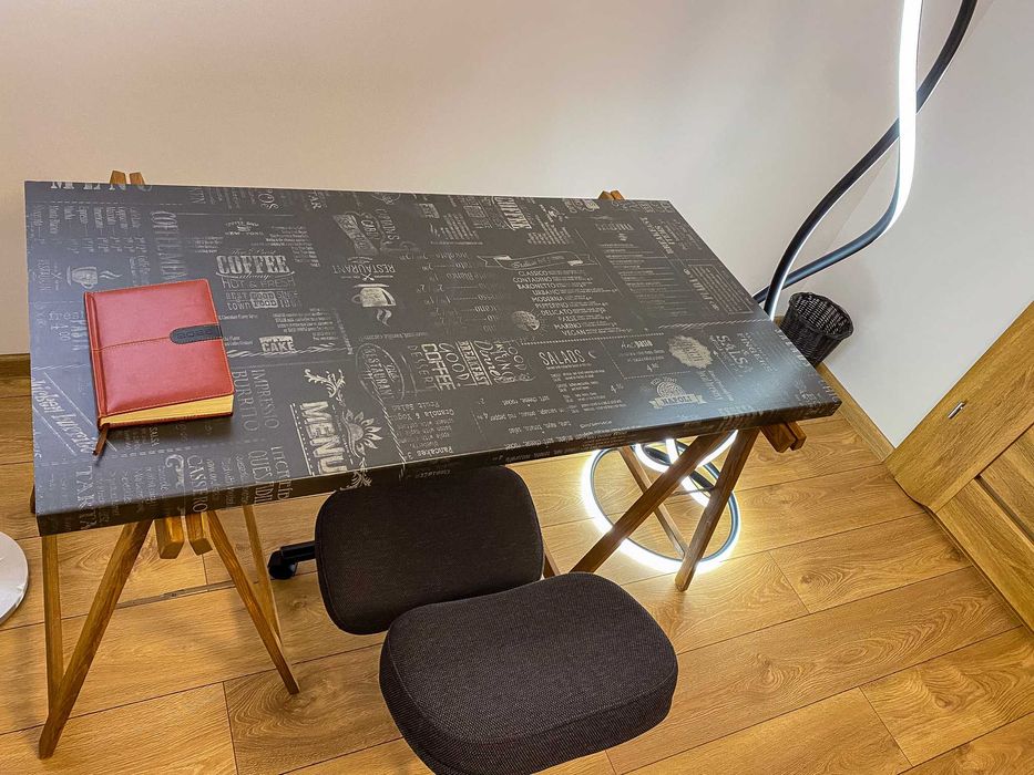 Nowe designerskie biurko szer. 119 cm - blat żaroodporny gr. 4 cm