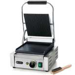 Grill kontaktowy Hendi 1800W, ryflowany górą, gładki dołem