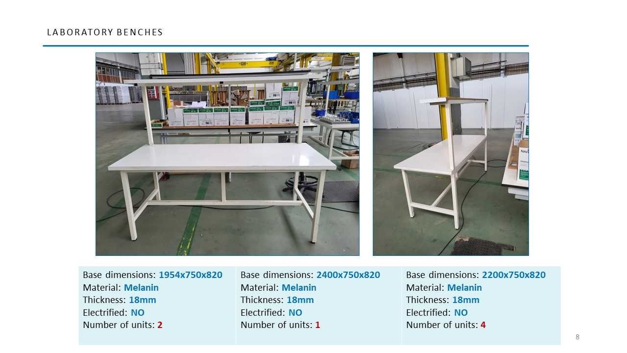 Bancadas de Laboratório (68 unidades)