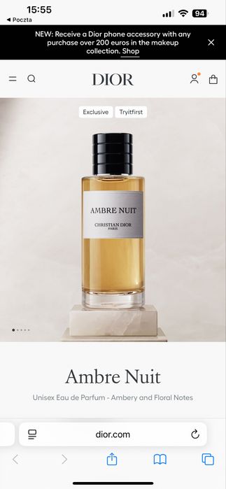 La Collection Privee Dior Ambre Nuit 100ml nowe