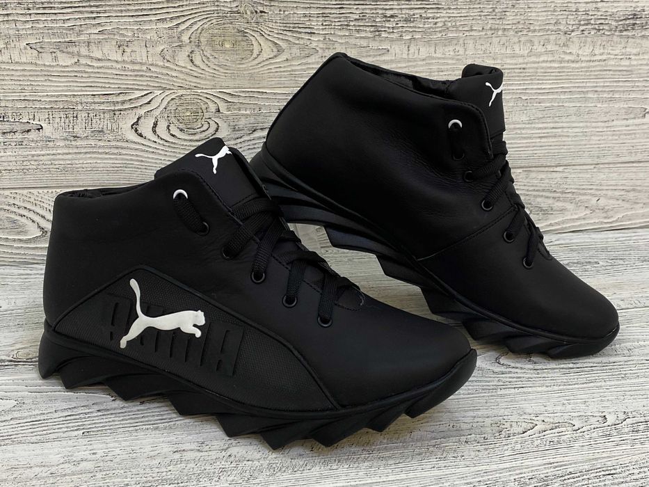 Чоловічі зимові кросівки на хутрі Пума Чоботи Puma Нат. шкіра р39 - 45