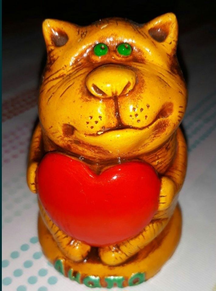 Кот керамика, рыжий.