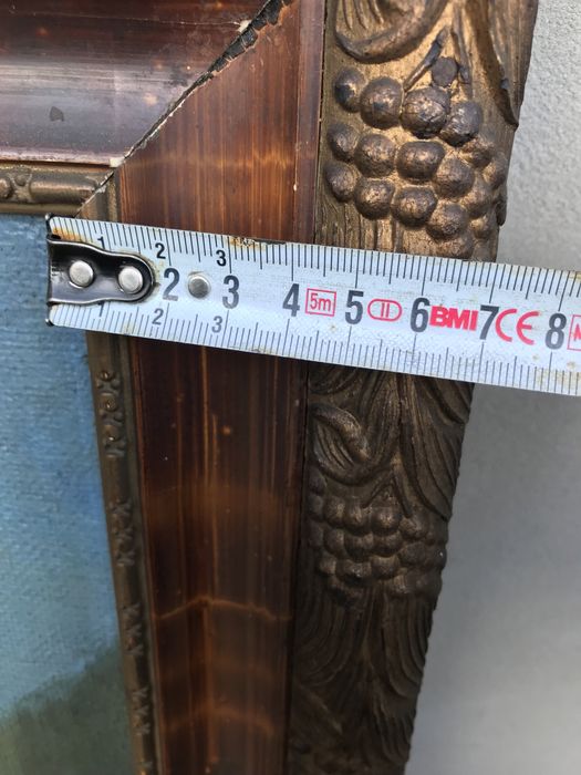 Duży obraz olejny, pejzaż z górami