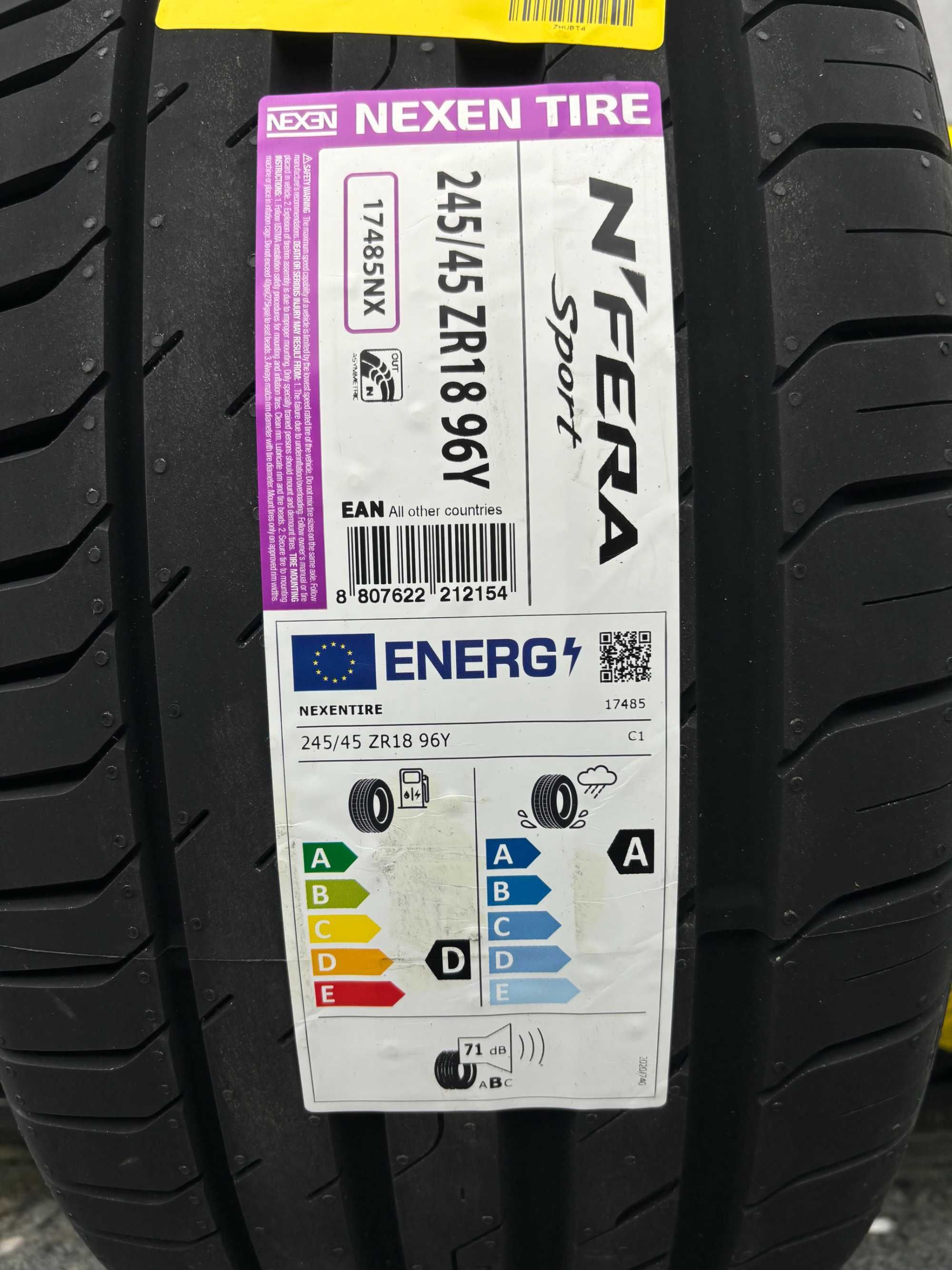 4szt letnie 245/45R18 Nexen Sport 96Y D,A,71db 2024 rok! gwarancja