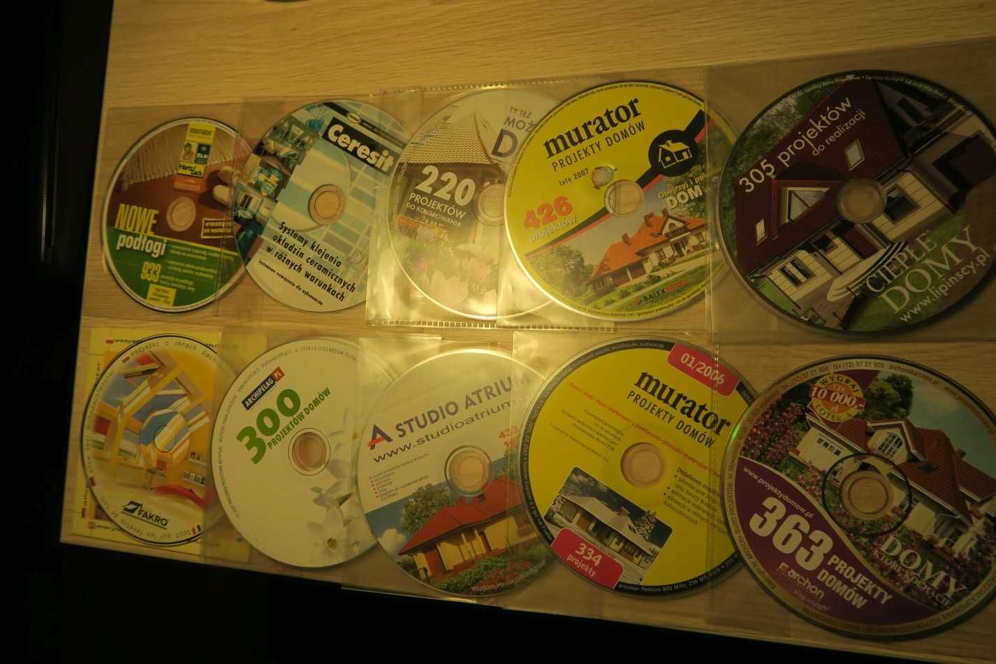 zestaw 10 płyt CD zawierających 2500 projektów domów