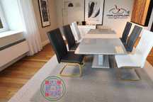 Conjunto Mesa Sydney Extensível C/ 6 Cadeiras Los Angeles