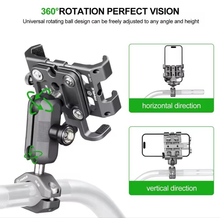Крепление смартфона из алюминия демпфером вибрации. Новое.