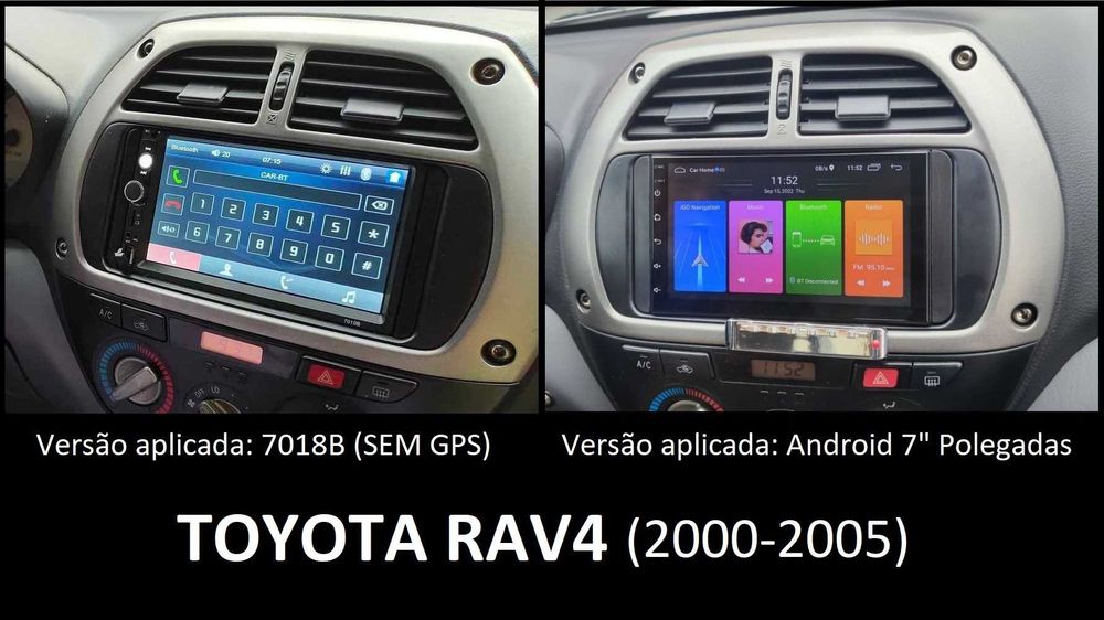 (NOVO) Rádio 2DIN Toyota • RAV4 • (1994 a 2012) • Android GPS