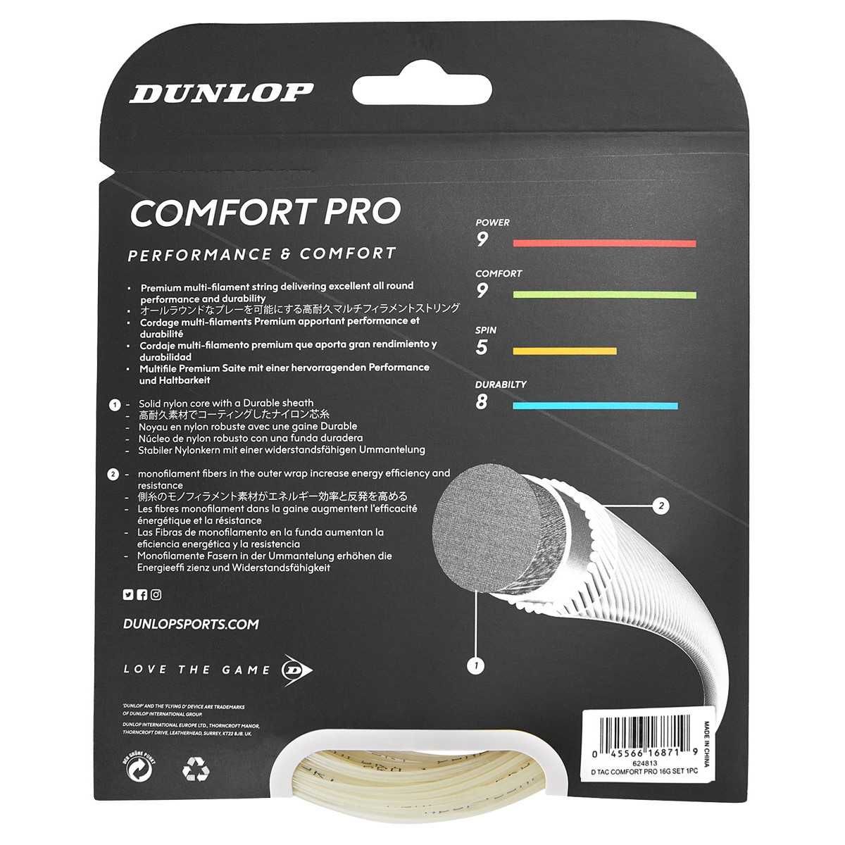 875 Naciąg Tenisowy Dunlop COMFORT PRO 1,34 mm / 12 m Natural