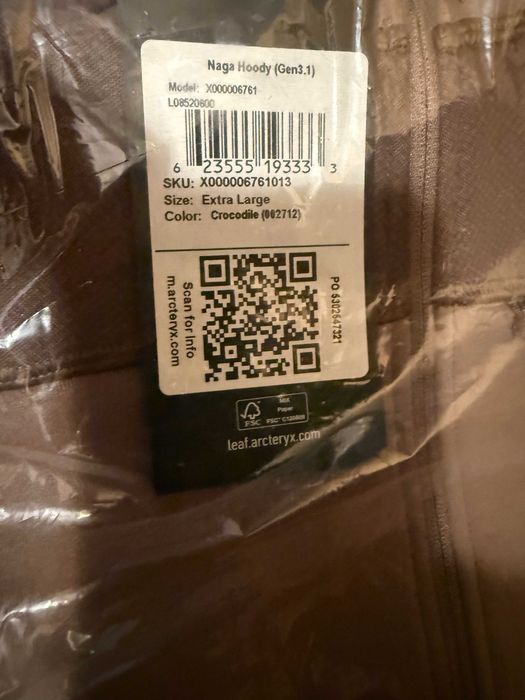 Arcteryx Leaf Kurtka Naga Hoody Gen 3.1 Rozm. XL. Kolor CROCODILE.