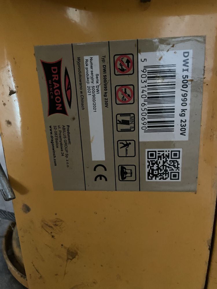 Wyciągarka DWI 500/990 w zestawie z wózkiem DRAGON WINCH