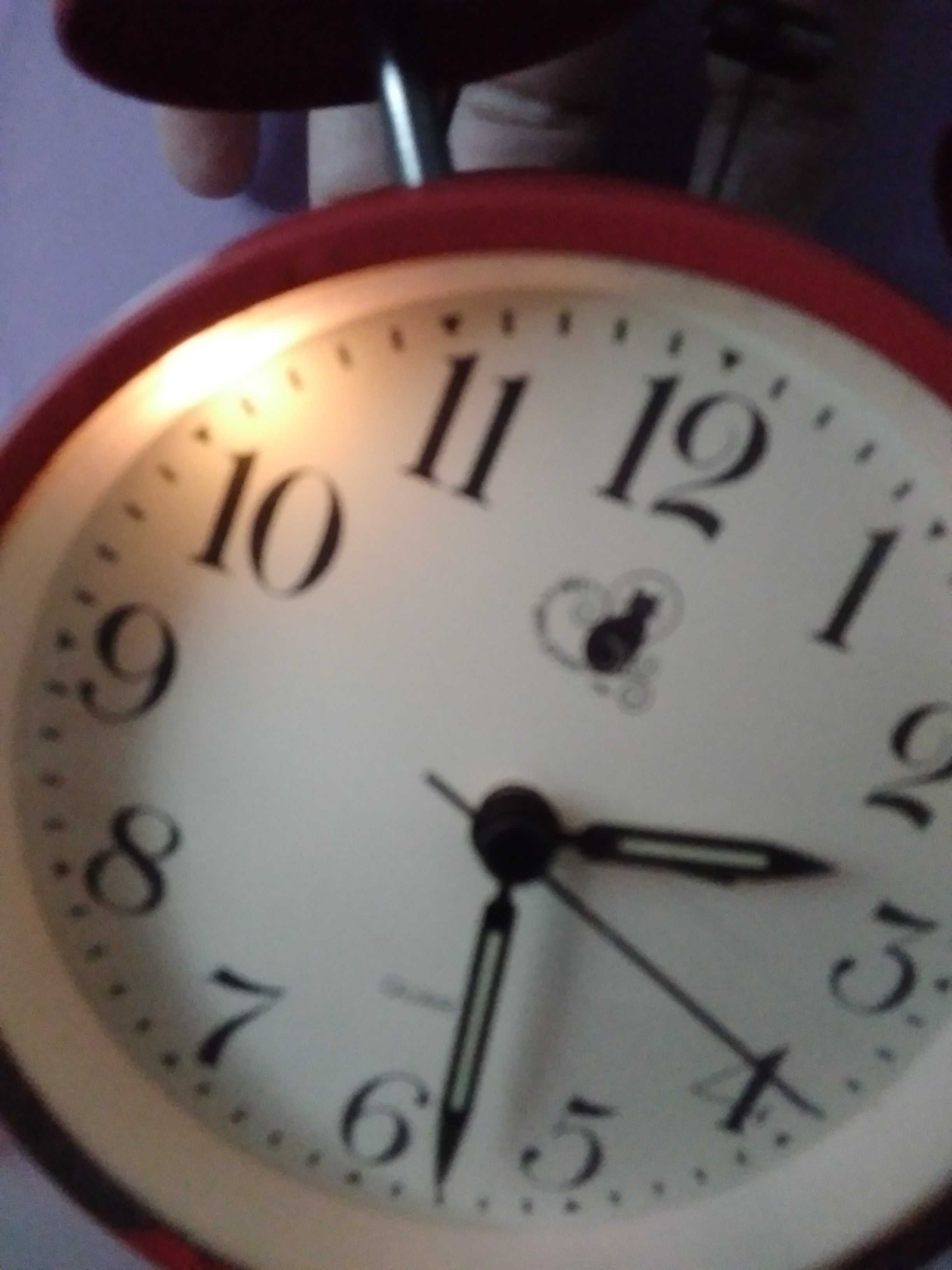 Relógio despertador orelhas, de mesa com luz, segunda mão