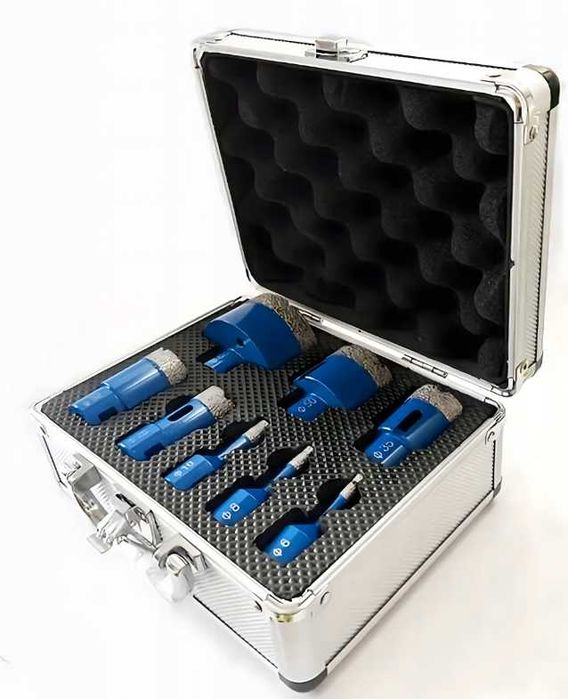 Zestaw Otwornice Koronki Wiertła Diamentowe do Gresu Płytek WALIZKA