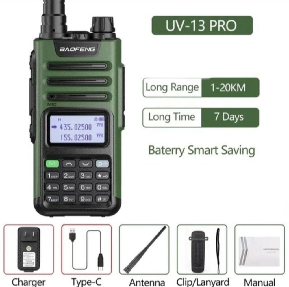 Walkie talkie banda dupla UHF VHF