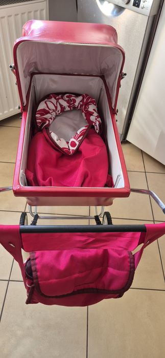 Wózek wózeczek dla lalek PRL stary eko skóra plus dodatki lalki lalka