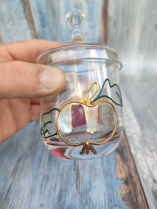 Cukiernica - szkło kryształowe - bogato zdobiona - vintage - design