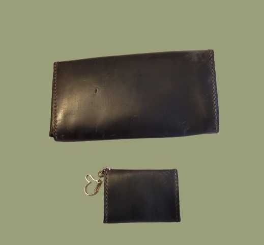 Zestaw portfel skózany  bilonówka portmonetka