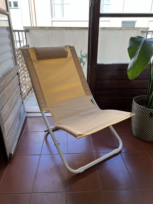 Cadeira Praia Dobravel Amarela Kasa Continente