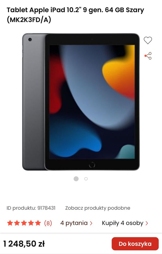 Ipad 10.2 9 generacja