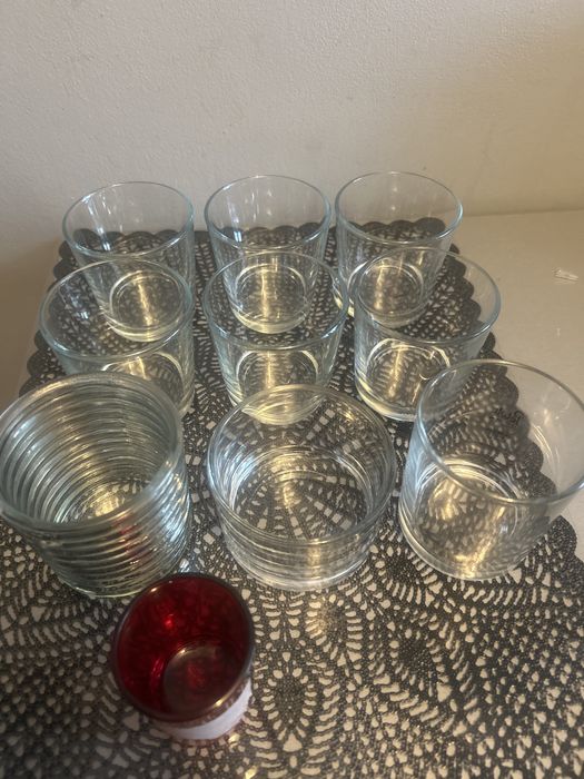 Zestaw - Szklane pojemniki na świece