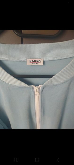 Bluza bomberka plus size 48-52 niebieska baby blue zamek karko