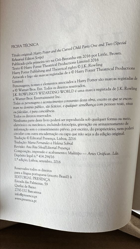 Livro ‘Harry Potter e a criança Amaldiçoada’