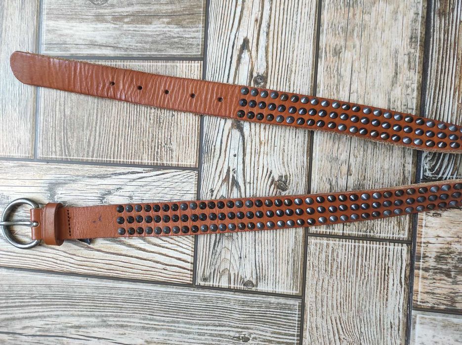 Кожаный ремень с шипами Mango готический рокерский