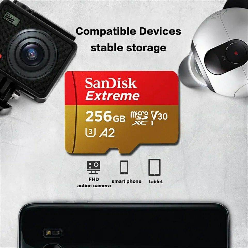 Карта памяти  microSDXC SanDisk Extreme 256GB U3 V30 A2