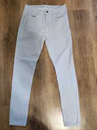 Belooed fajne proste spodnie jeansy w paski biało niebieskie 36
